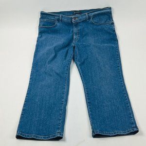 Lee Relaxed Fit Tapered Womens Jeans Size 16 S Pet Blue Stretch Medium Wash